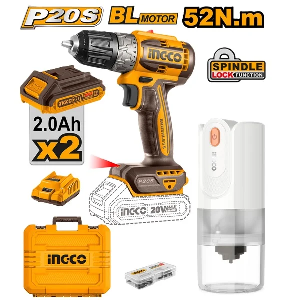 nsemble perceuse sans fil 20V et moulin à café 15W ingco