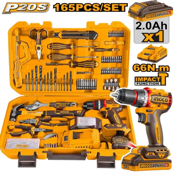 Ensemble d'outils 165 piéces 66Nm ingco