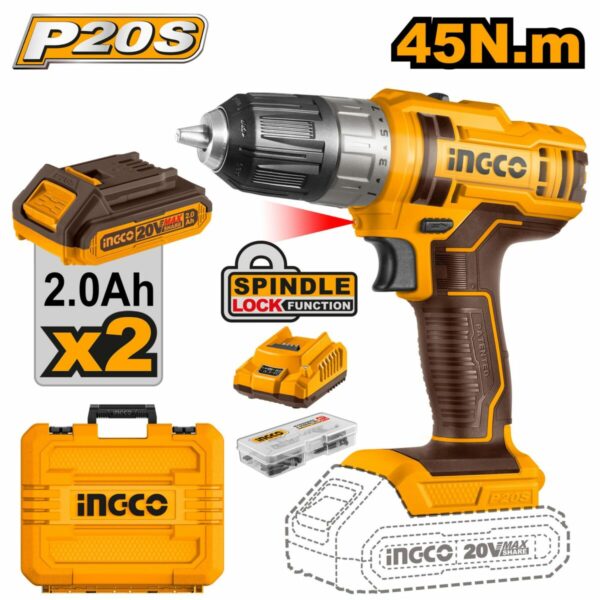 Perceuse 20V 45Nm ingco