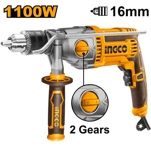 Perceuse à percussion 1100w 3000rpm 16mm ingco