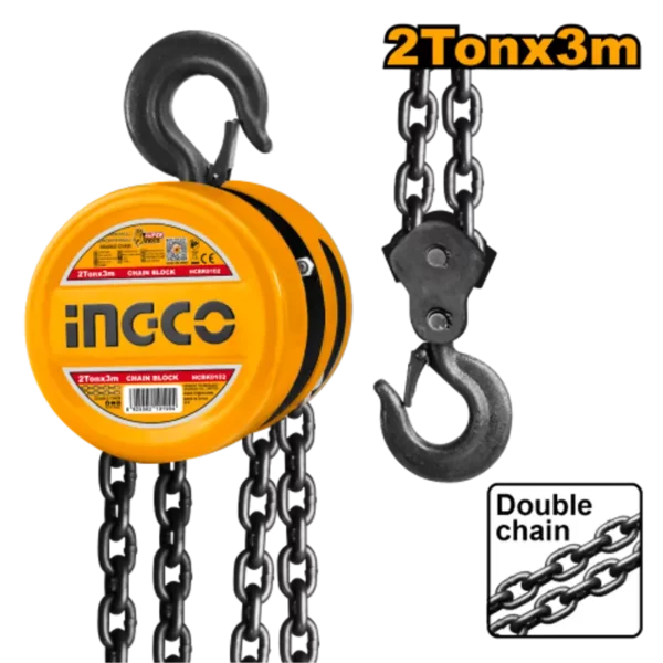 Palan à chaîne ingco 2 tonnes 3 mt hcbk0102