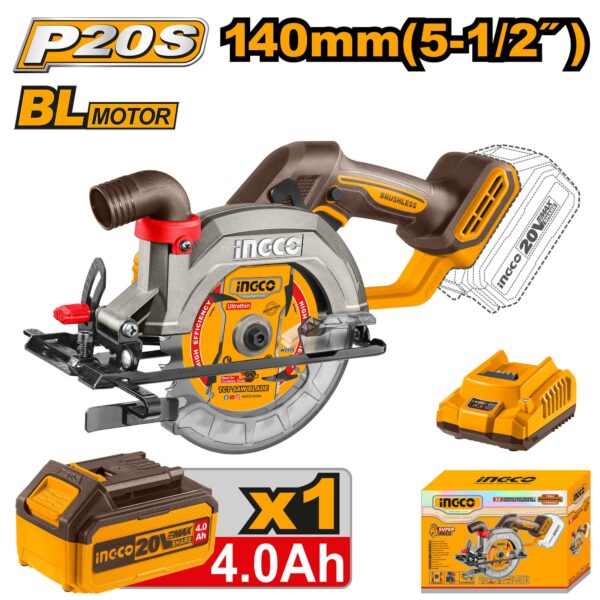 Scie circulaire 20V batterie 4Ah 140mm