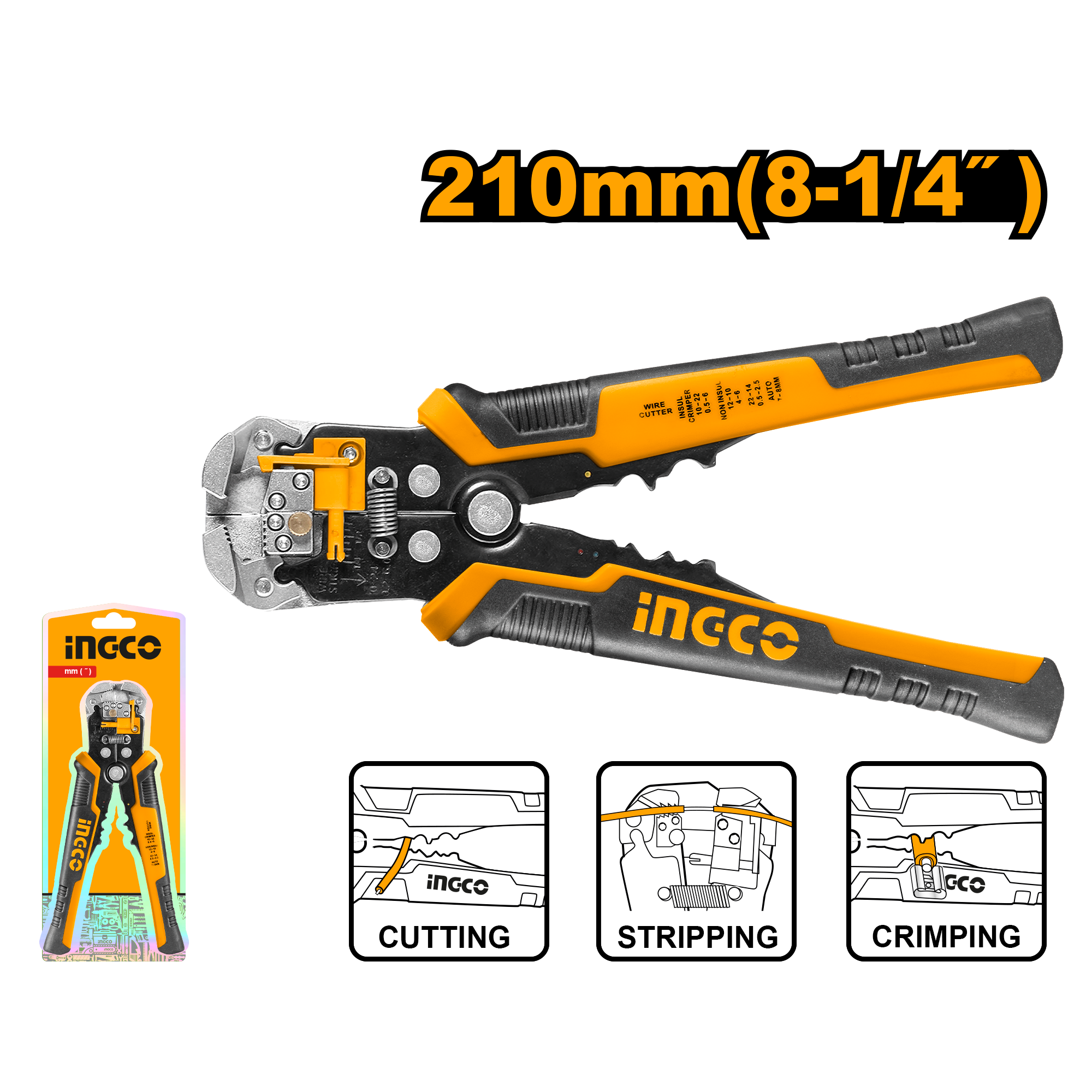 Pince à dénuder 210mm automatique 3 en 1