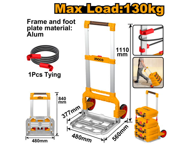 Chariot pliant 130 KG INGCO